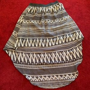 High low Aztec print skirt